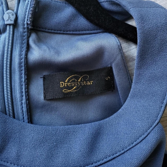 Blue Halter Midi Dress - Picture 3 of 4